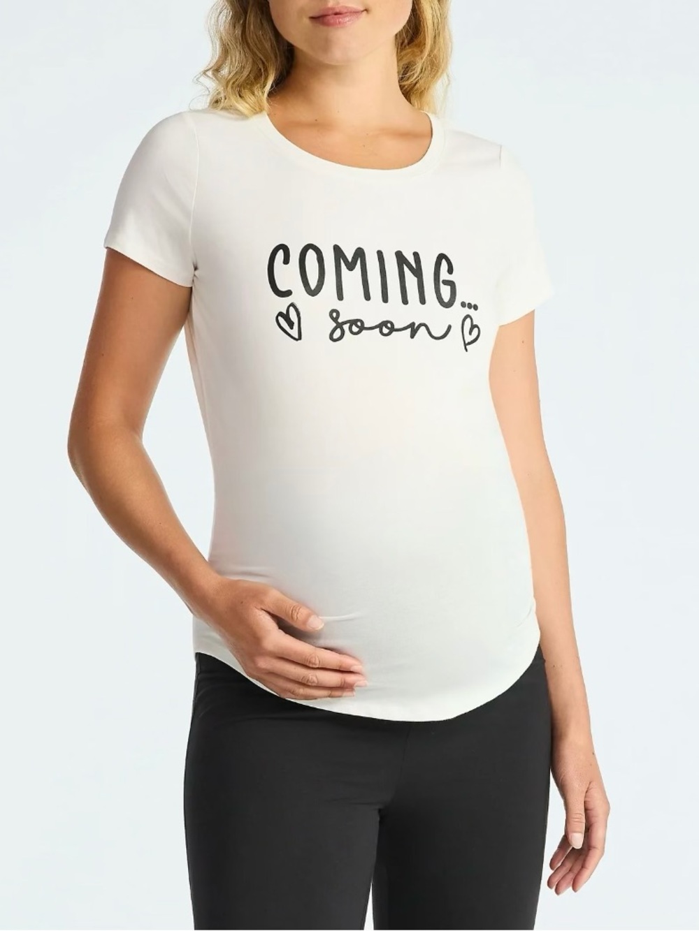 'COMING soon' Maternity Graphic Tee with Short Sleeves
